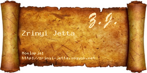 Zrinyi Jetta névjegykártya